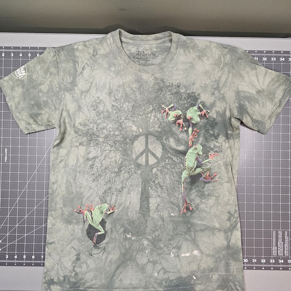 The Mountain Tree Frog Peace Tshirt Large Green Tie Dye Streetwear Hippie Skater
